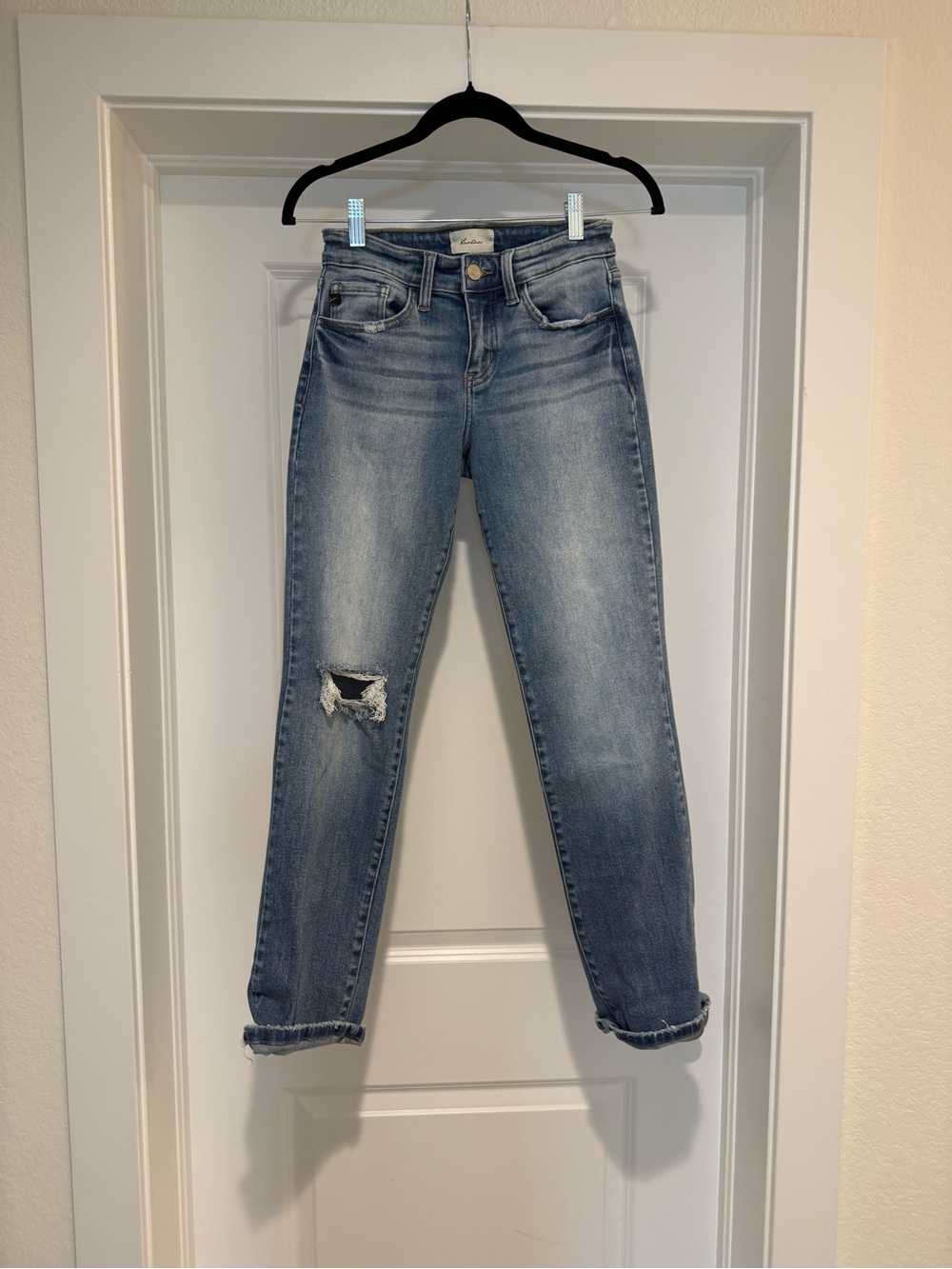 KanCan Light Blue Straight Leg Distressed Jeans